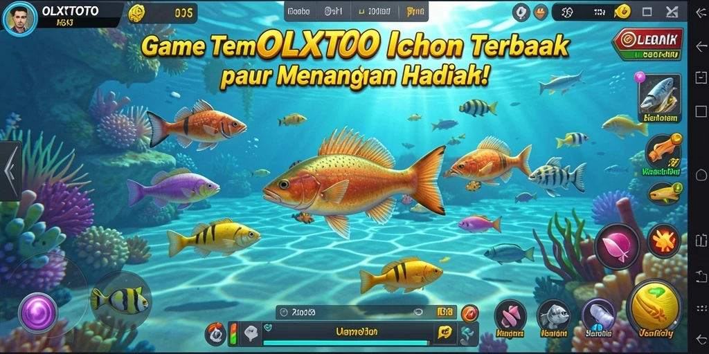 Tampilan gameplay seru di OLXTOTO saat menembak ikan.