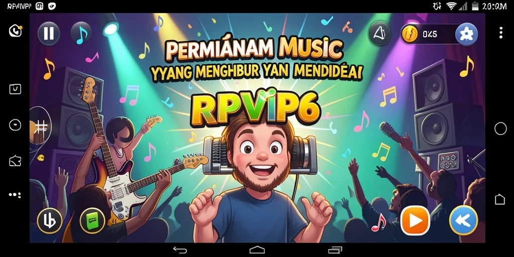Screenshot gameplay RPVIP6 menampilkan aksi seru permainan musik.