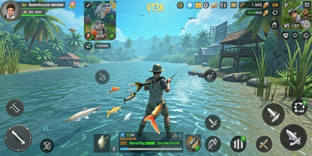 Tampilan menarik gameplay Fishing di VT38, mengundang untuk bermain.